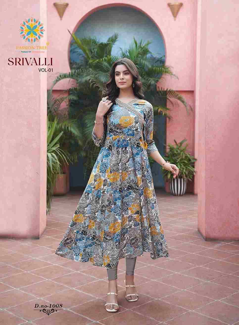 Srivalli Vol-1 By Passion Tree 1001 To 1008 Series Designer Stylish Fancy Colorful Beautiful Party Wear & Ethnic Wear Collection Heavy Rayon Kurtis At Wholesale Price