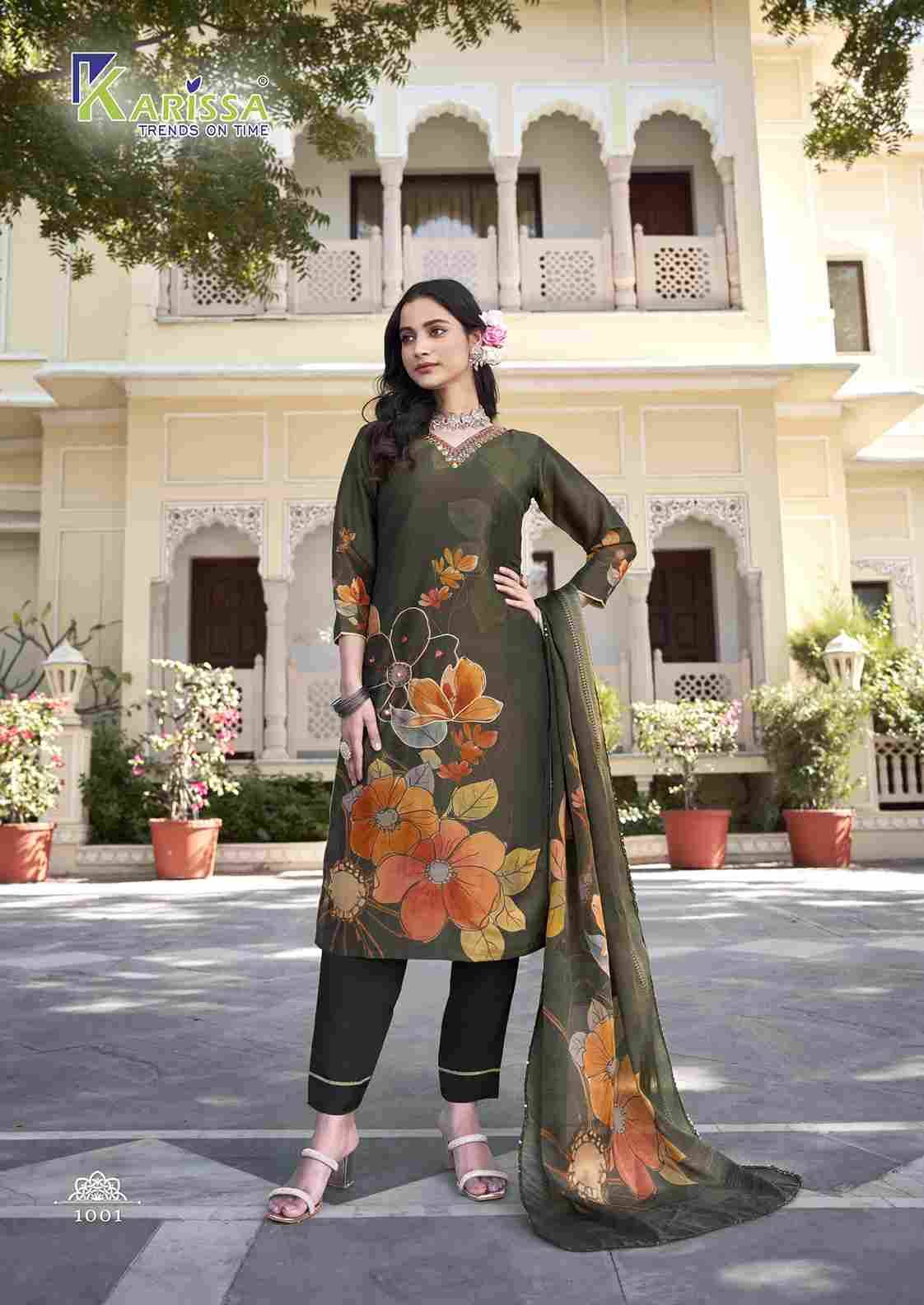 Nityaa Vol-1 By Karissa 1001 To 1004 Series Beautiful Stylish Festive Suits Fancy Colorful Casual Wear & Ethnic Wear & Ready To Wear Pure Viscose With Work Dresses At Wholesale Price