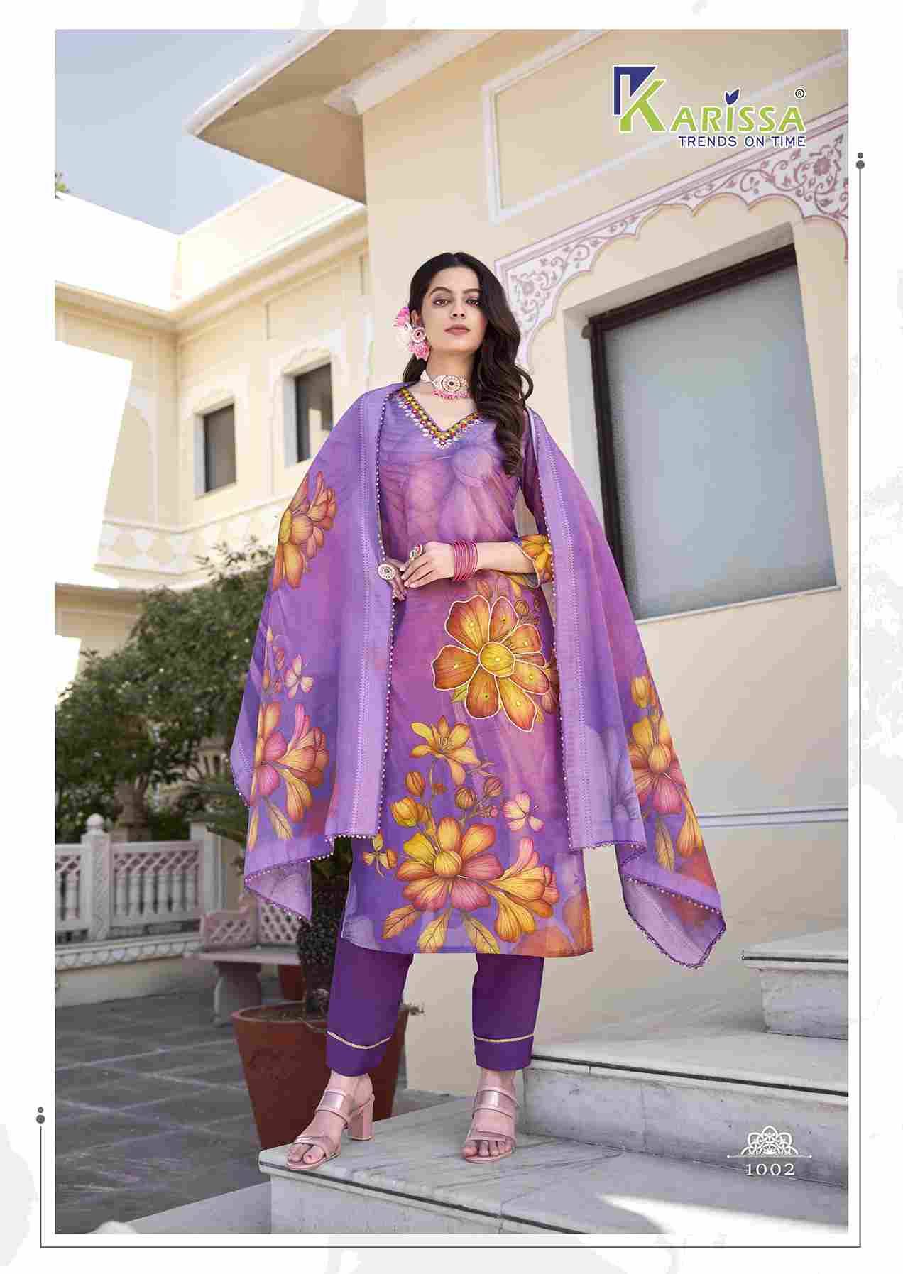 Nityaa Vol-1 By Karissa 1001 To 1004 Series Beautiful Stylish Festive Suits Fancy Colorful Casual Wear & Ethnic Wear & Ready To Wear Pure Viscose With Work Dresses At Wholesale Price