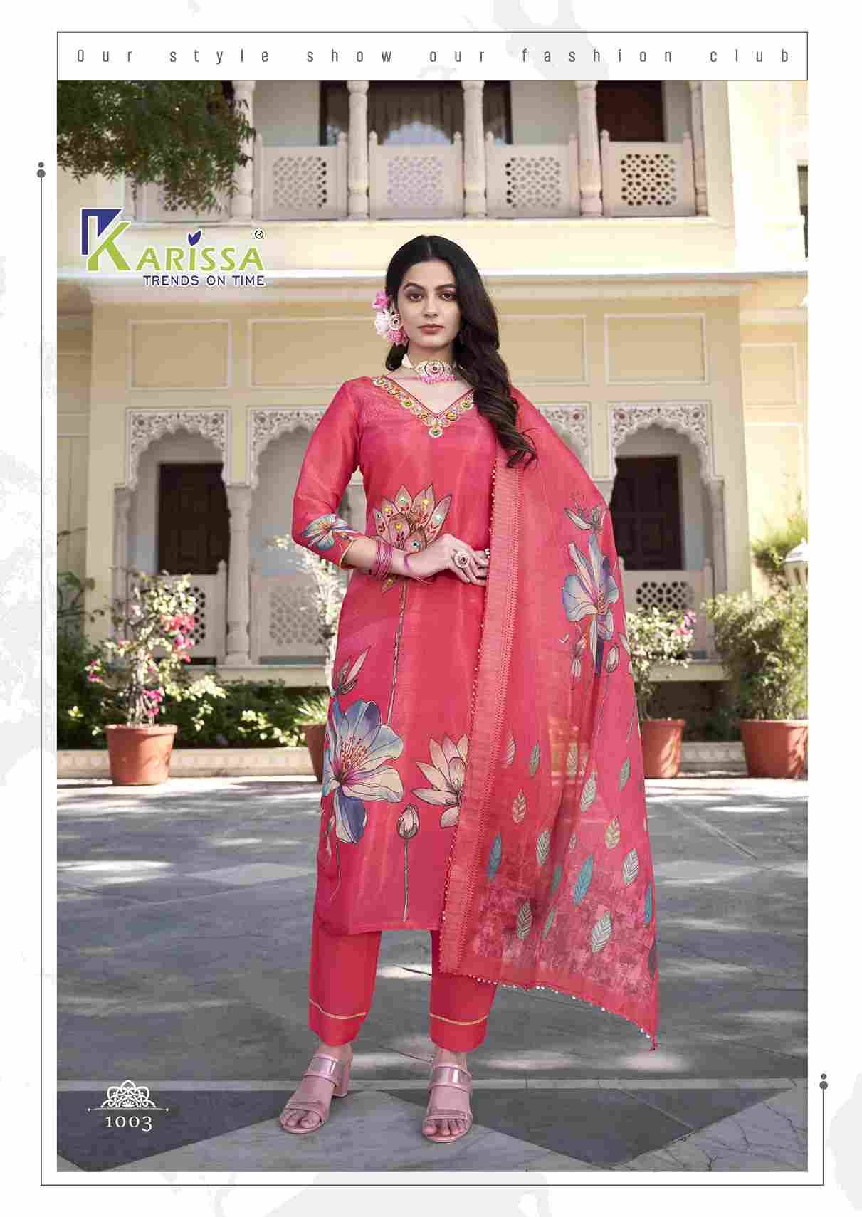 Nityaa Vol-1 By Karissa 1001 To 1004 Series Beautiful Stylish Festive Suits Fancy Colorful Casual Wear & Ethnic Wear & Ready To Wear Pure Viscose With Work Dresses At Wholesale Price