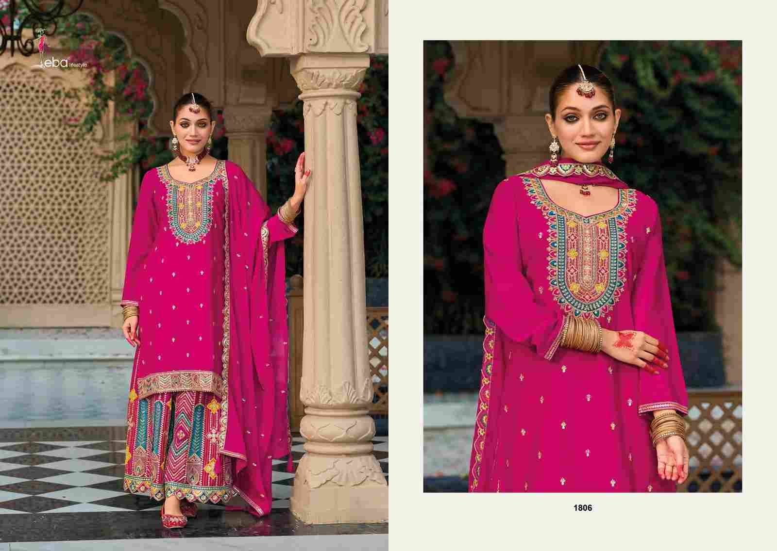 Mohini By Eba Lifestyle 1806 To 1809 Series Beautiful Sharara Suits Colorful Stylish Fancy Casual Wear & Ethnic Wear Chinnon Embroidery Dresses At Wholesale Price