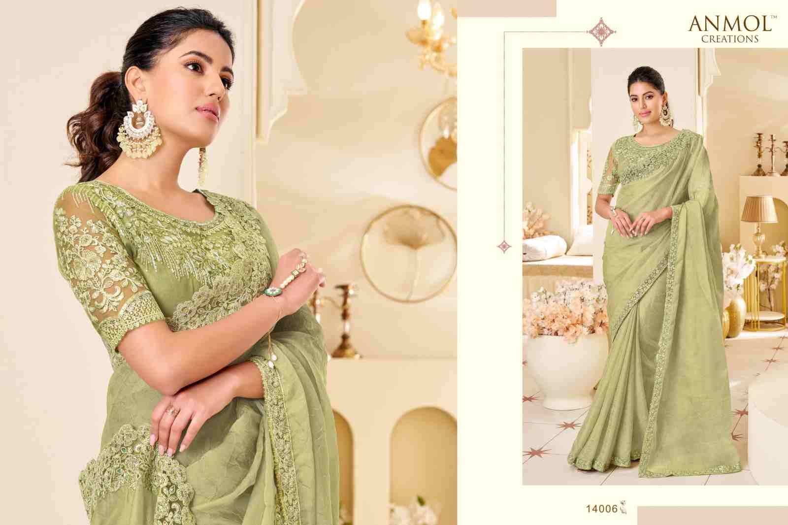 Elegance Vol-19 By Anmol Creation 14001 To 14016 Series Indian Traditional Wear Collection Beautiful Stylish Fancy Colorful Party Wear & Occasional Wear Georgette Sarees At Wholesale Price