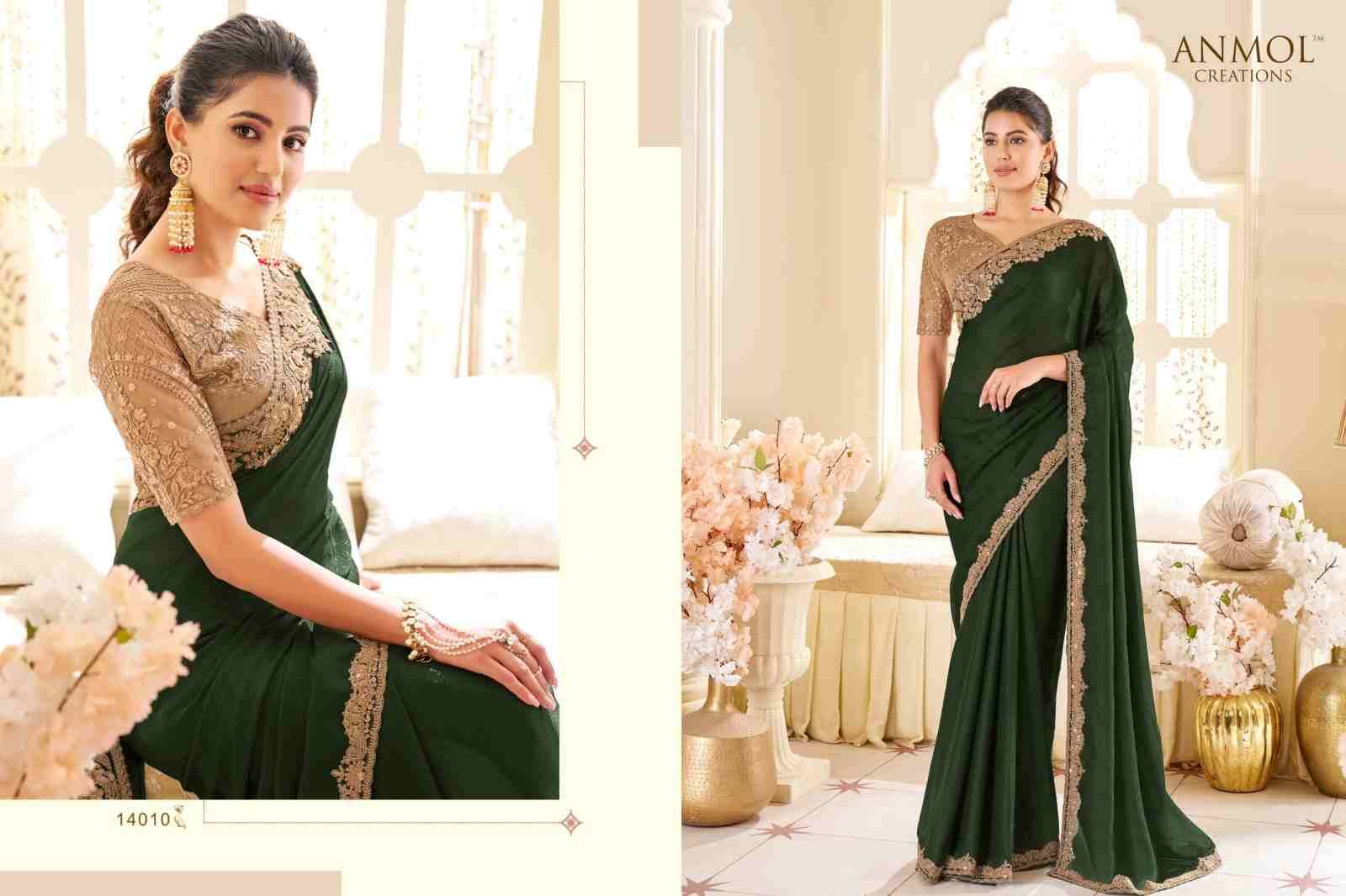 Elegance Vol-19 By Anmol Creation 14001 To 14016 Series Indian Traditional Wear Collection Beautiful Stylish Fancy Colorful Party Wear & Occasional Wear Georgette Sarees At Wholesale Price