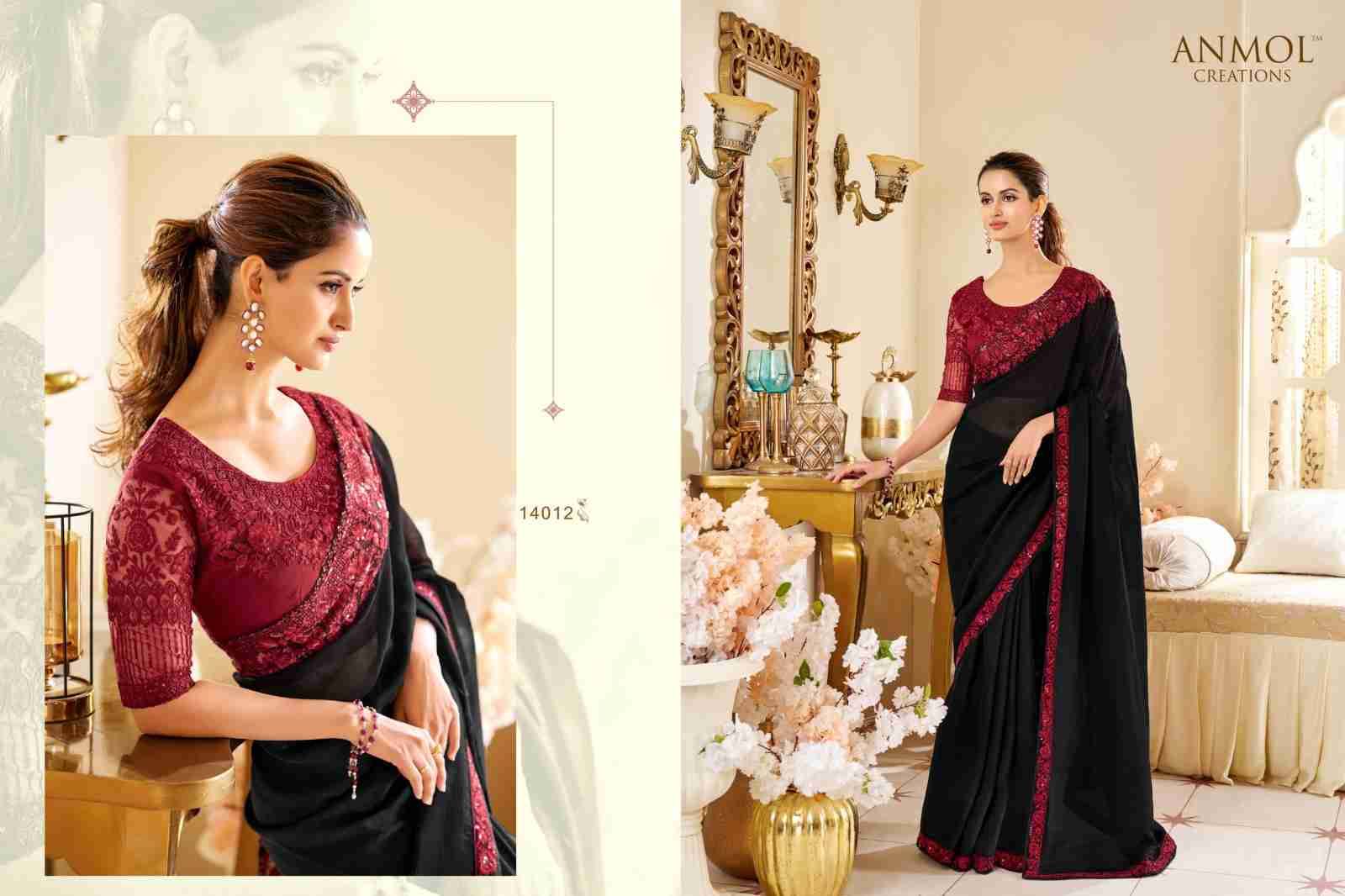 Elegance Vol-19 By Anmol Creation 14001 To 14016 Series Indian Traditional Wear Collection Beautiful Stylish Fancy Colorful Party Wear & Occasional Wear Georgette Sarees At Wholesale Price