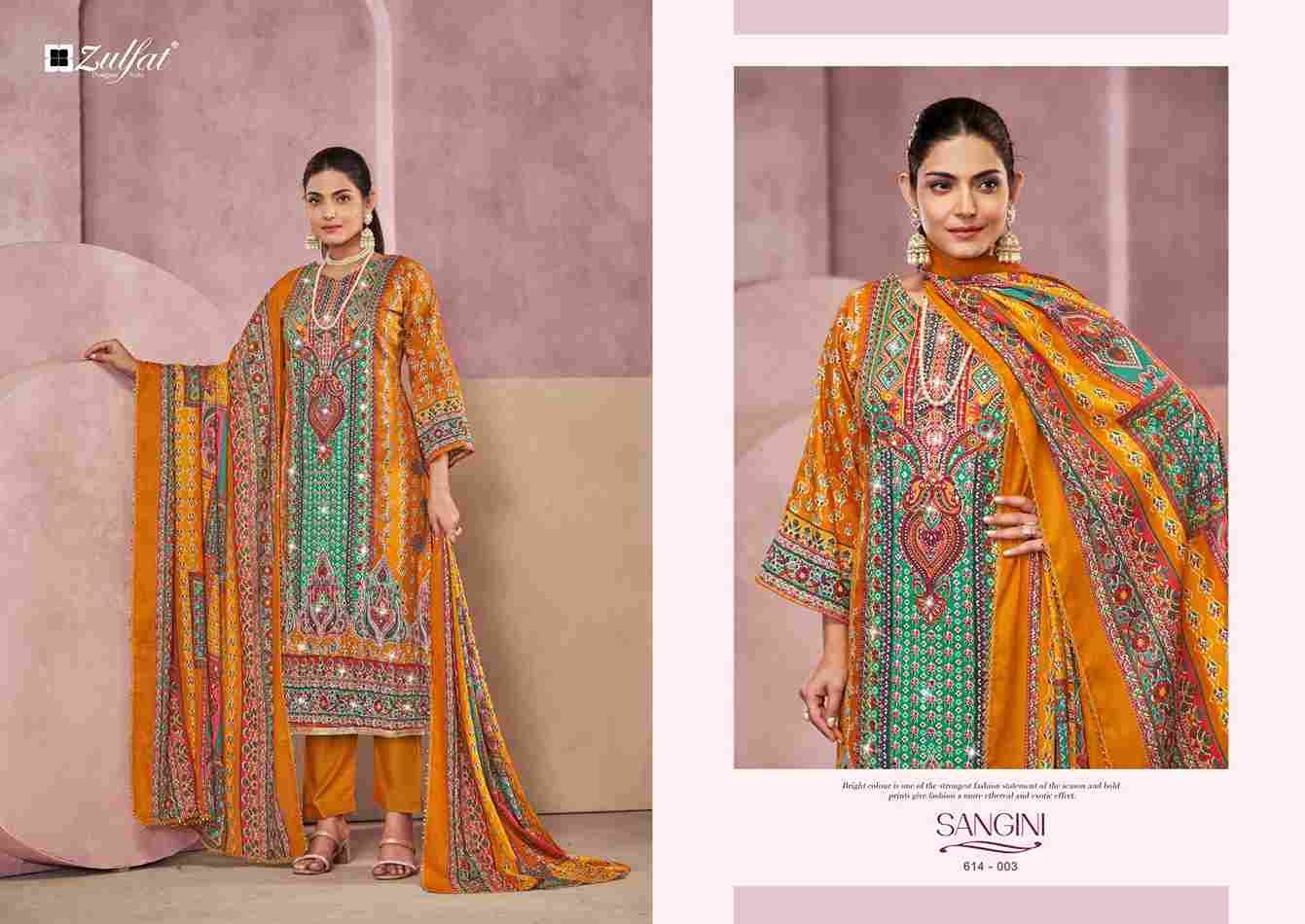 Sangini Vol-4 By Zulfat 614-001 To 614-006 Series Beautiful Festive Suits Stylish Fancy Colorful Casual Wear & Ethnic Wear Pure Jam Cotton Print Dresses At Wholesale Price