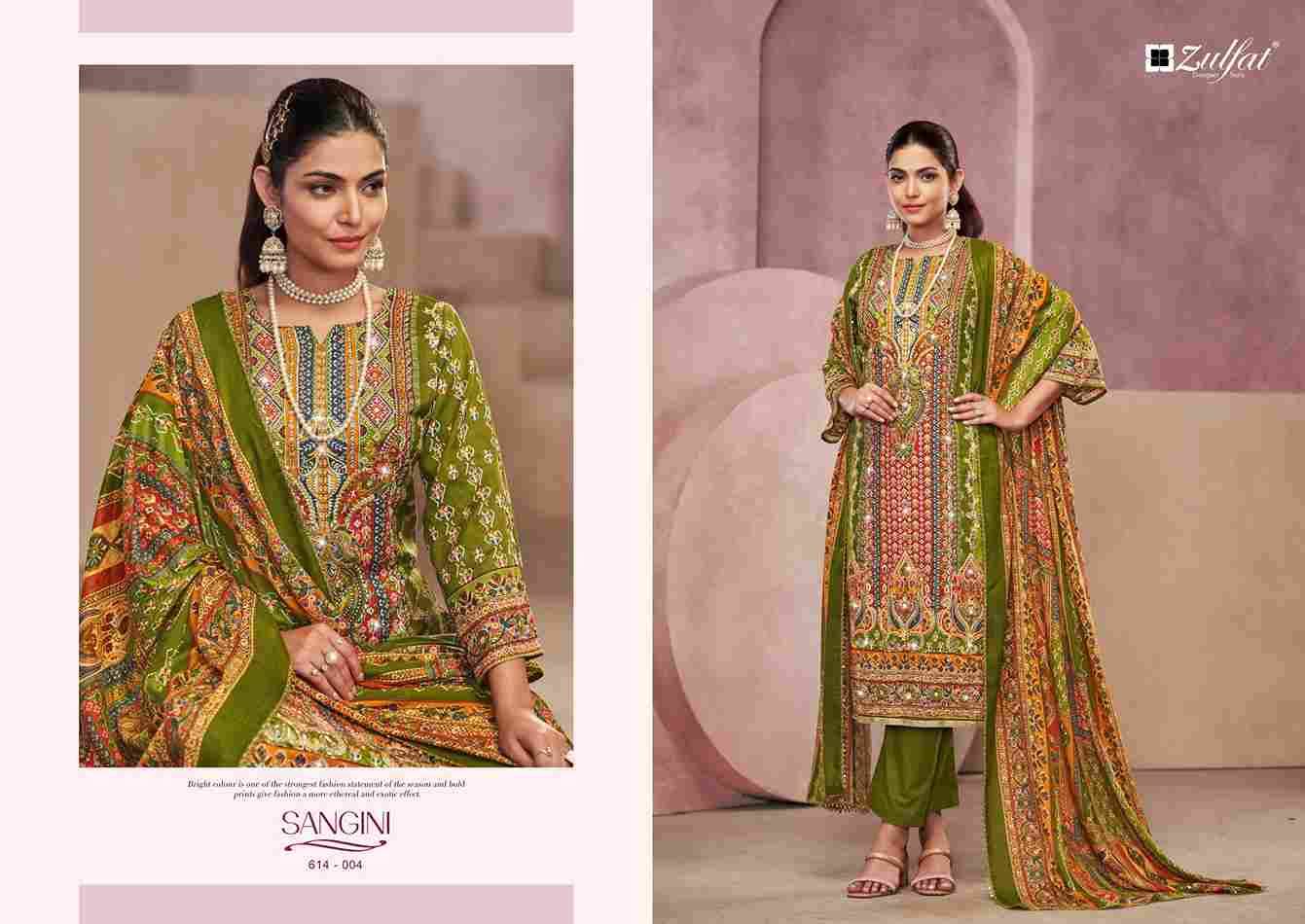 Sangini Vol-4 By Zulfat 614-001 To 614-006 Series Beautiful Festive Suits Stylish Fancy Colorful Casual Wear & Ethnic Wear Pure Jam Cotton Print Dresses At Wholesale Price