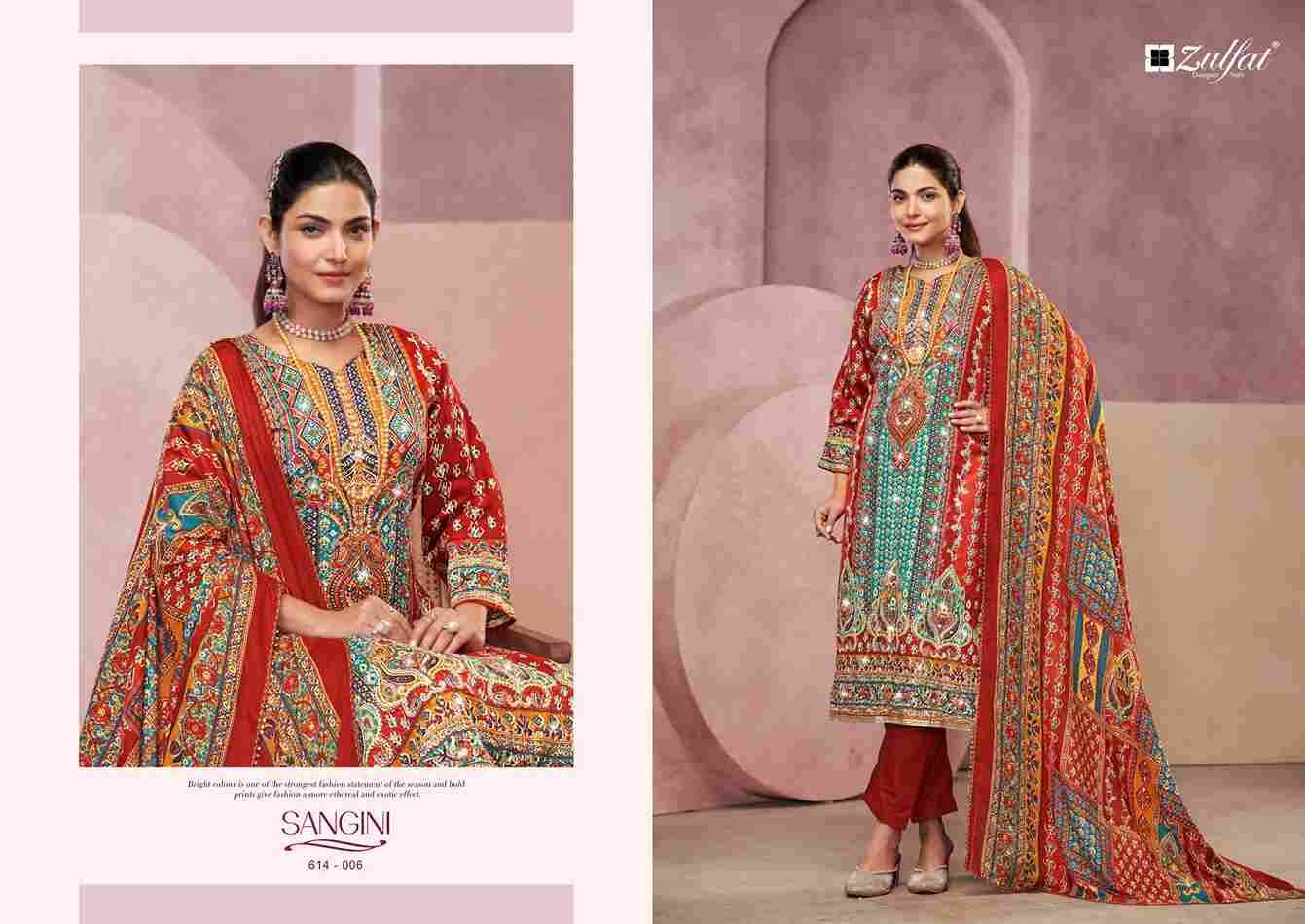 Sangini Vol-4 By Zulfat 614-001 To 614-006 Series Beautiful Festive Suits Stylish Fancy Colorful Casual Wear & Ethnic Wear Pure Jam Cotton Print Dresses At Wholesale Price