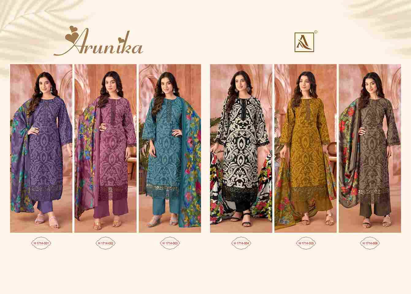 Arunika By Alok Suit 1714-001 To 1714-006 Series Beautiful Festive Suits Colorful Stylish Fancy Casual Wear & Ethnic Wear Pure Cambric Dresses At Wholesale Price