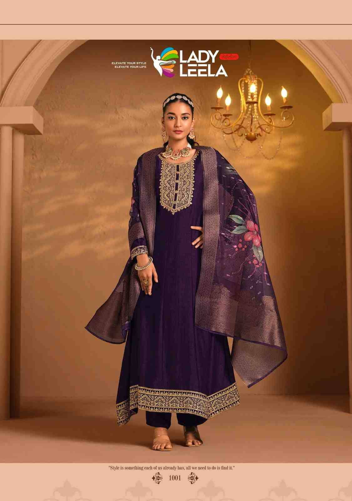 Shayari By Lady Leela 1001 To 1004 Series Designer Festive Suits Collection Beautiful Stylish Fancy Colorful Party Wear & Occasional Wear Vichitra Silk Dresses At Wholesale Price