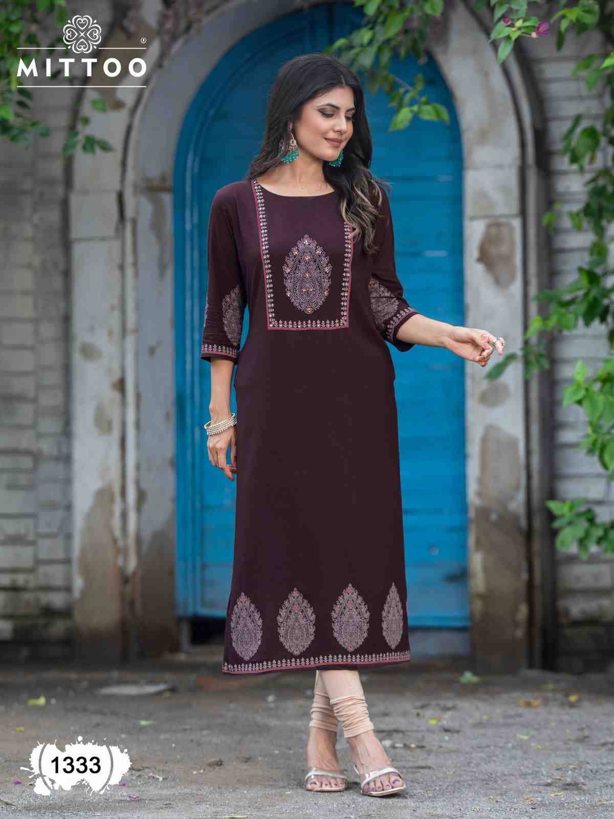 Palak Vol-39 By Mittoo 1331 To 1338 Series Designer Festive Suits Collection Beautiful Stylish Fancy Colorful Party Wear & Occasional Wear Rayon Print Kurtis At Wholesale Price