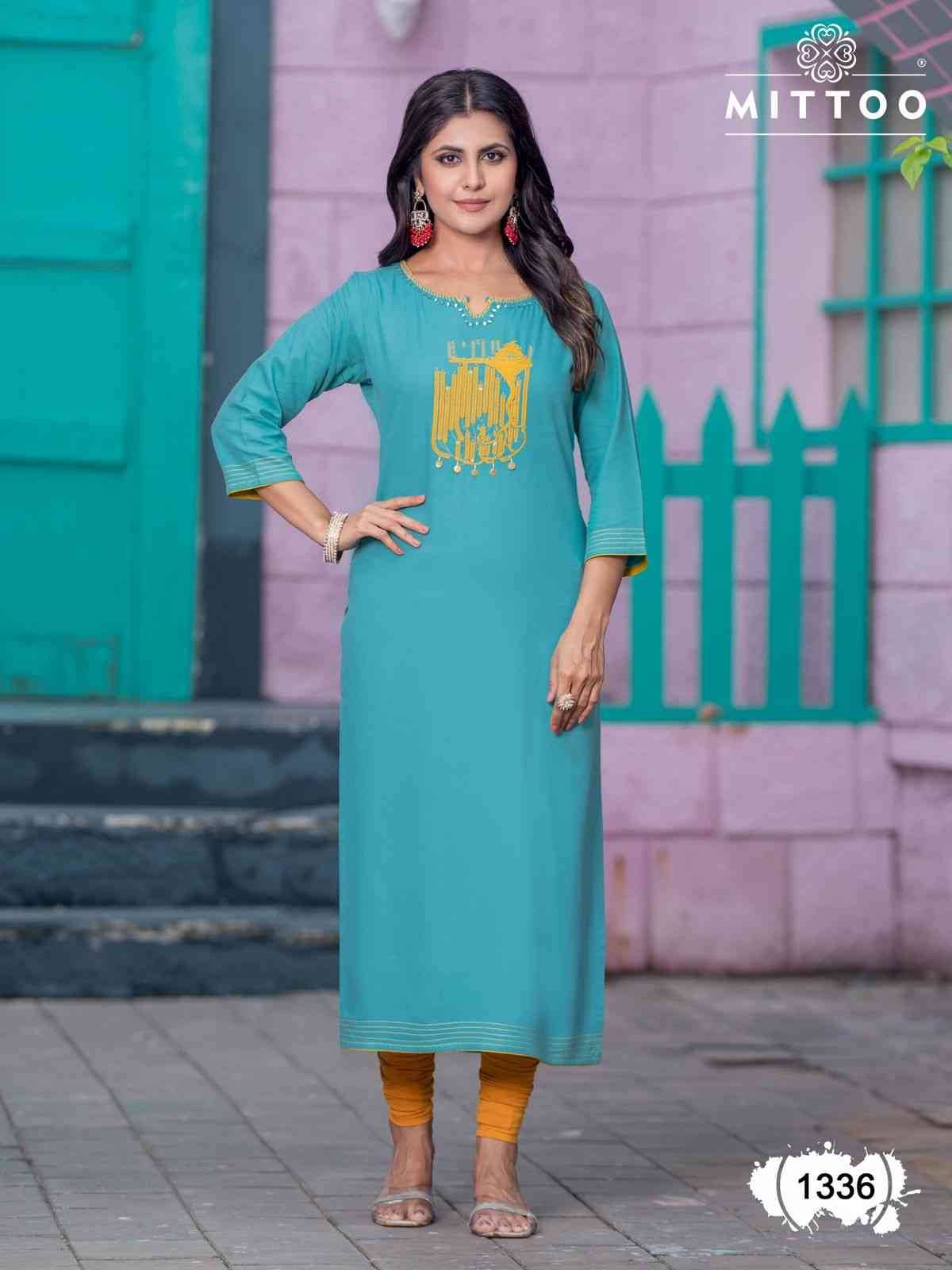 Palak Vol-39 By Mittoo 1331 To 1338 Series Designer Festive Suits Collection Beautiful Stylish Fancy Colorful Party Wear & Occasional Wear Rayon Print Kurtis At Wholesale Price