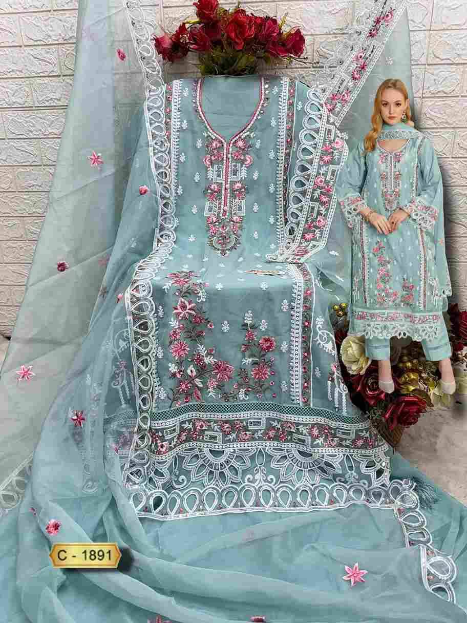 Fepic 1891 Colours By Fepic 1891-A To 1891-C Series Beautiful Pakistani Suits Colorful Stylish Fancy Casual Wear & Ethnic Wear Organza Embroidered Dresses At Wholesale Price