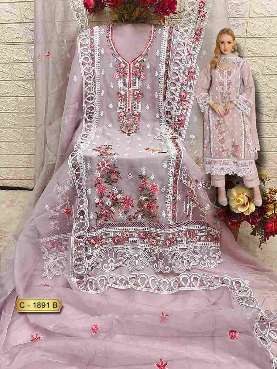 Fepic 1891 Colours By Fepic 1891-A To 1891-C Series Beautiful Pakistani Suits Colorful Stylish Fancy Casual Wear & Ethnic Wear Organza Embroidered Dresses At Wholesale Price