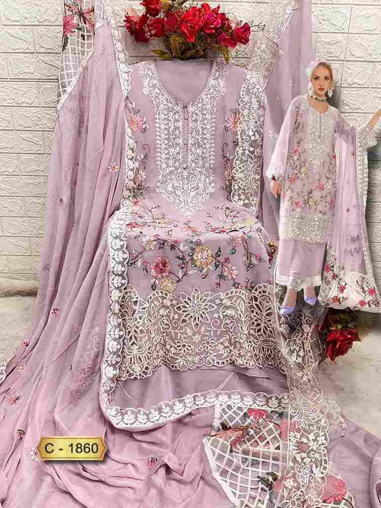 Fepic 1860 Colours By Fepic 1860-A To 1860-C Series Beautiful Pakistani Suits Colorful Stylish Fancy Casual Wear & Ethnic Wear Georgette Embroidered Dresses At Wholesale Price