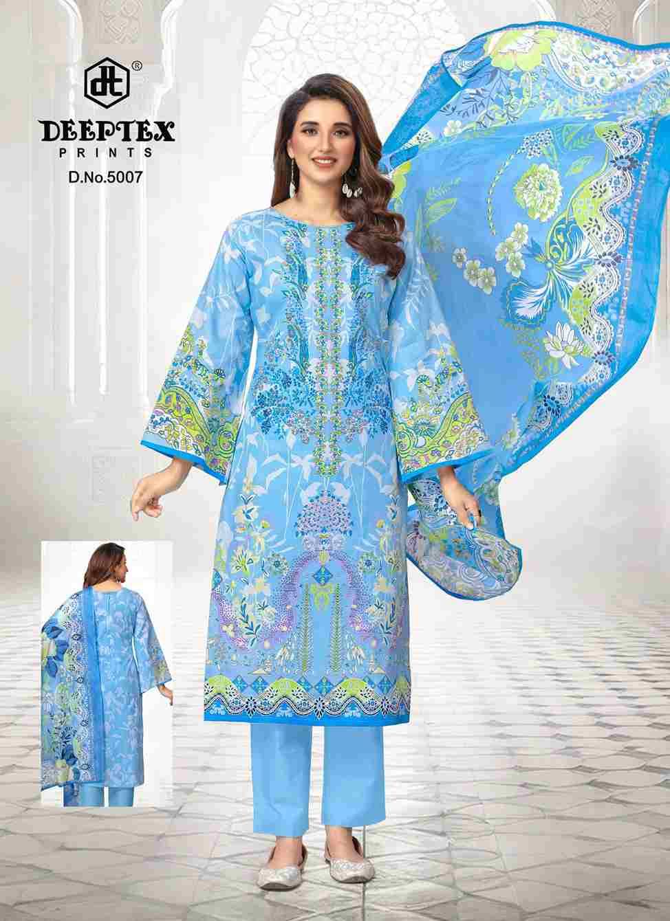 Roohi Zara Vol-5 By Deeptex Prints 5001 To 5008 Series Beautiful Stylish Festive Suits Fancy Colorful Casual Wear & Ethnic Wear & Ready To Wear Heavy Lawn Print Dresses At Wholesale Price