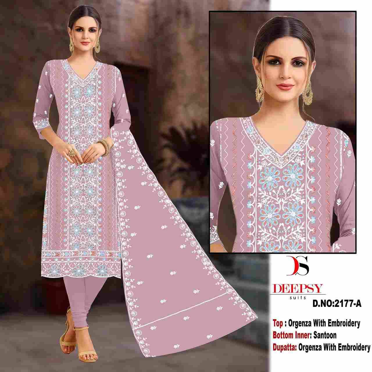 Deepsy Hit Design 2177 Colours By Deepsy Suits 2177-A To 2177-D Series Beautiful Pakistani Suits Colorful Stylish Fancy Casual Wear & Ethnic Wear Pure Organza Embroidered Dresses At Wholesale Price