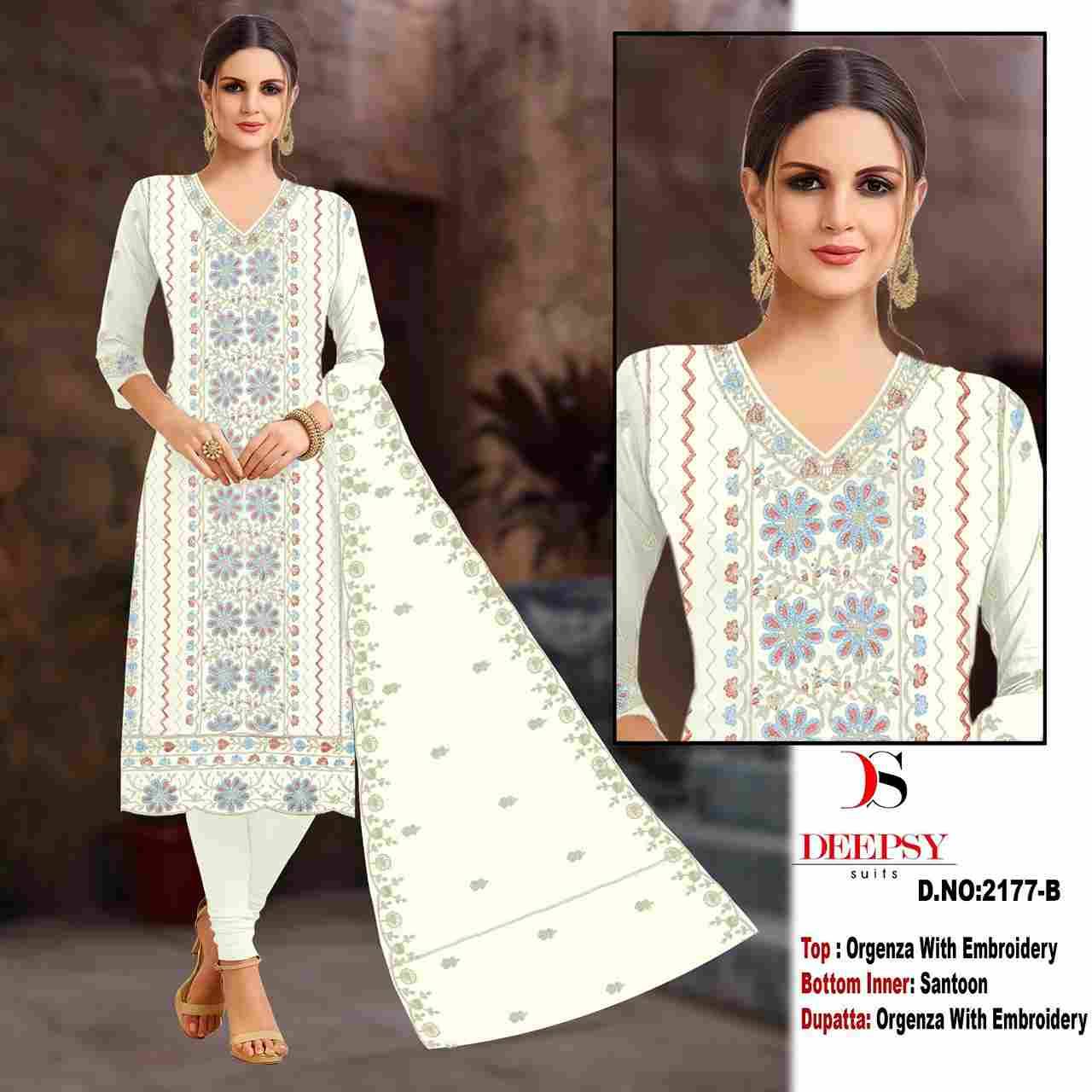 Deepsy Hit Design 2177 Colours By Deepsy Suits 2177-A To 2177-D Series Beautiful Pakistani Suits Colorful Stylish Fancy Casual Wear & Ethnic Wear Pure Organza Embroidered Dresses At Wholesale Price