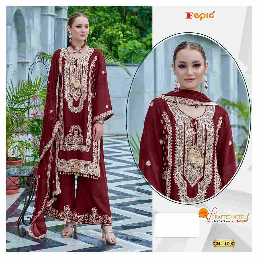 Fepic 1000 Colours By Fepic 1000-A To 1000-C Series Beautiful Pakistani Suits Colorful Stylish Fancy Casual Wear & Ethnic Wear Chinnon Embroidered Dresses At Wholesale Price