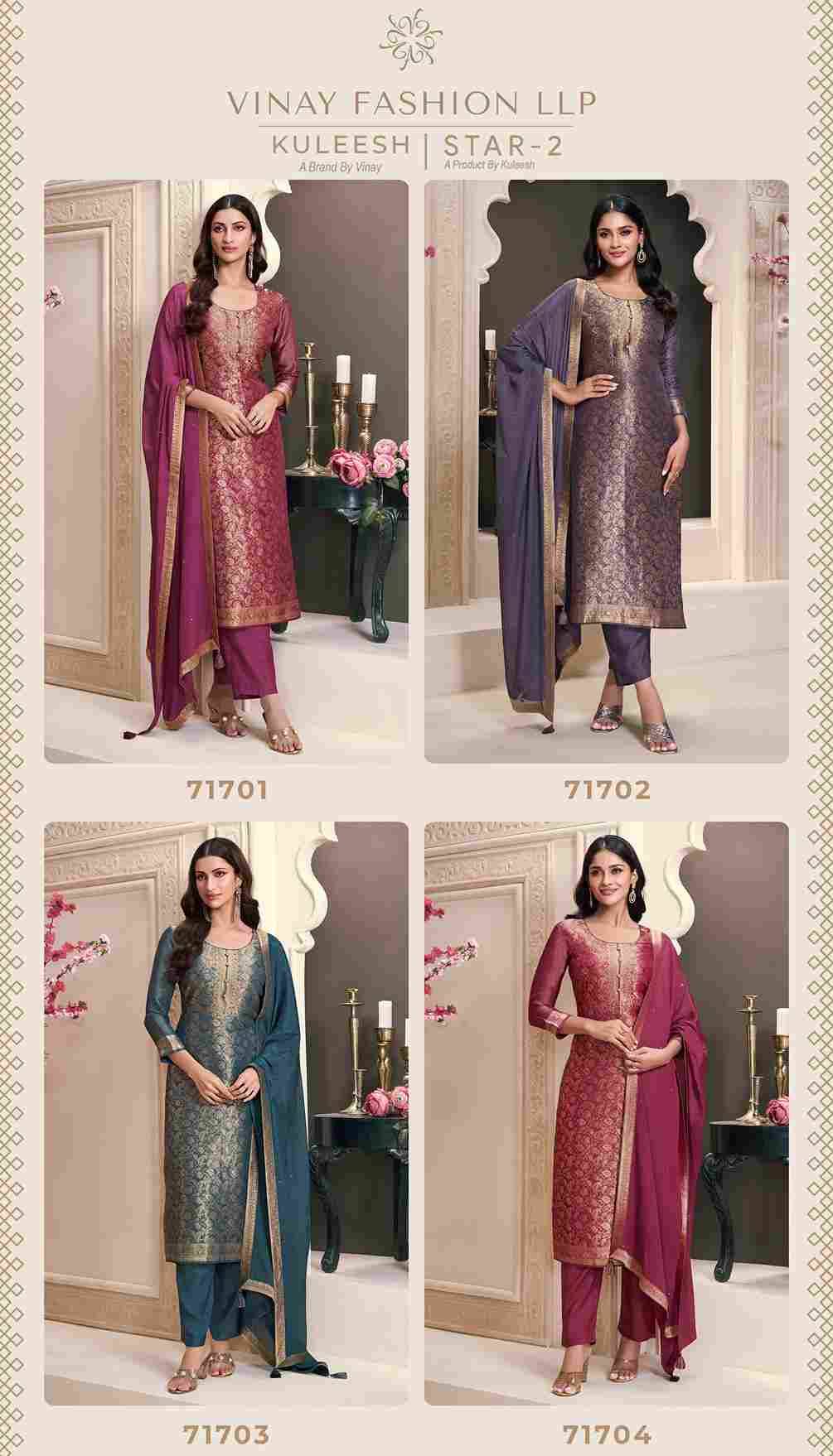 Star Vol-2 By Vinay Fashion 71071 To 71074 Series Designer Festive Suits Collection Beautiful Stylish Fancy Colorful Party Wear & Occasional Wear Simmer Jacquard Dresses At Wholesale Price