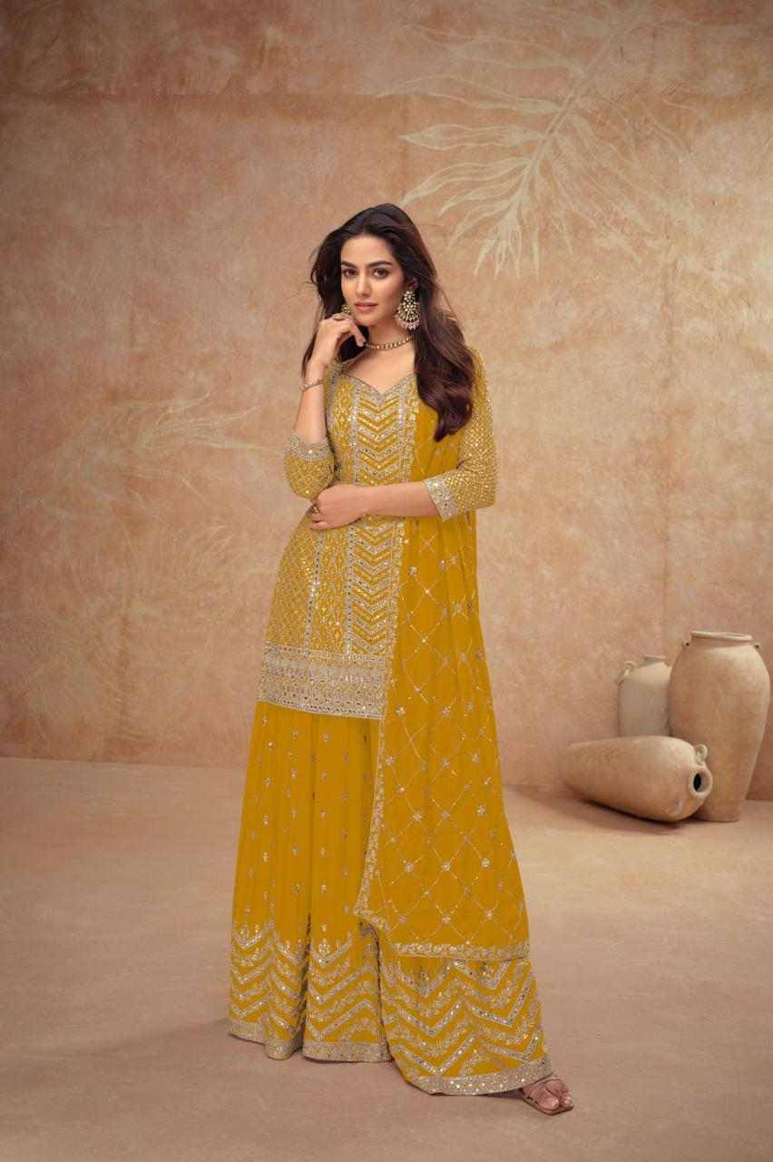 Palak Vol-3 By Gulkayra Designer 7518-J To 7518-N Series Beautiful Suits Colorful Stylish Fancy Casual Wear & Ethnic Wear Chinnon Dresses At Wholesale Price