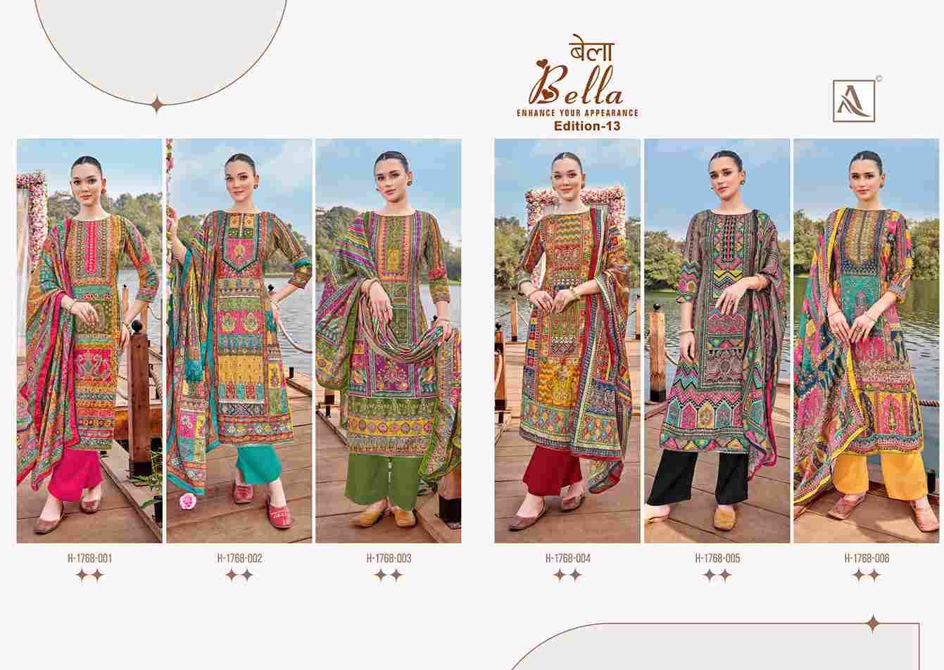 Bella Vol-13 By Alok Suit 1768-001 To 1768-006 Series Beautiful Festive Suits Stylish Fancy Colorful Casual Wear & Ethnic Wear Pure Muslin Print Dresses At Wholesale Price