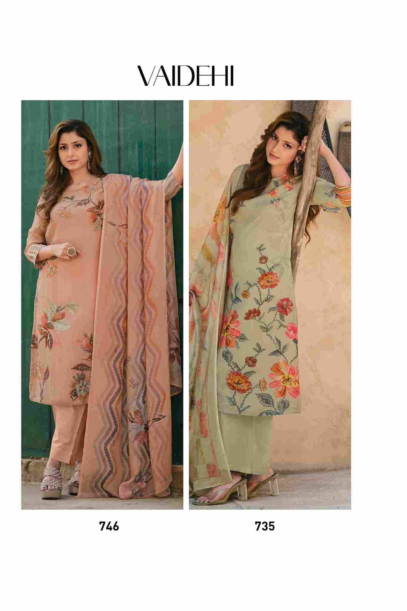 Vaidehi By Sahiba Fabrics Beautiful Festive Suits Colorful Stylish Fancy Casual Wear & Ethnic Wear Tissue Shimmer Dresses At Wholesale Price