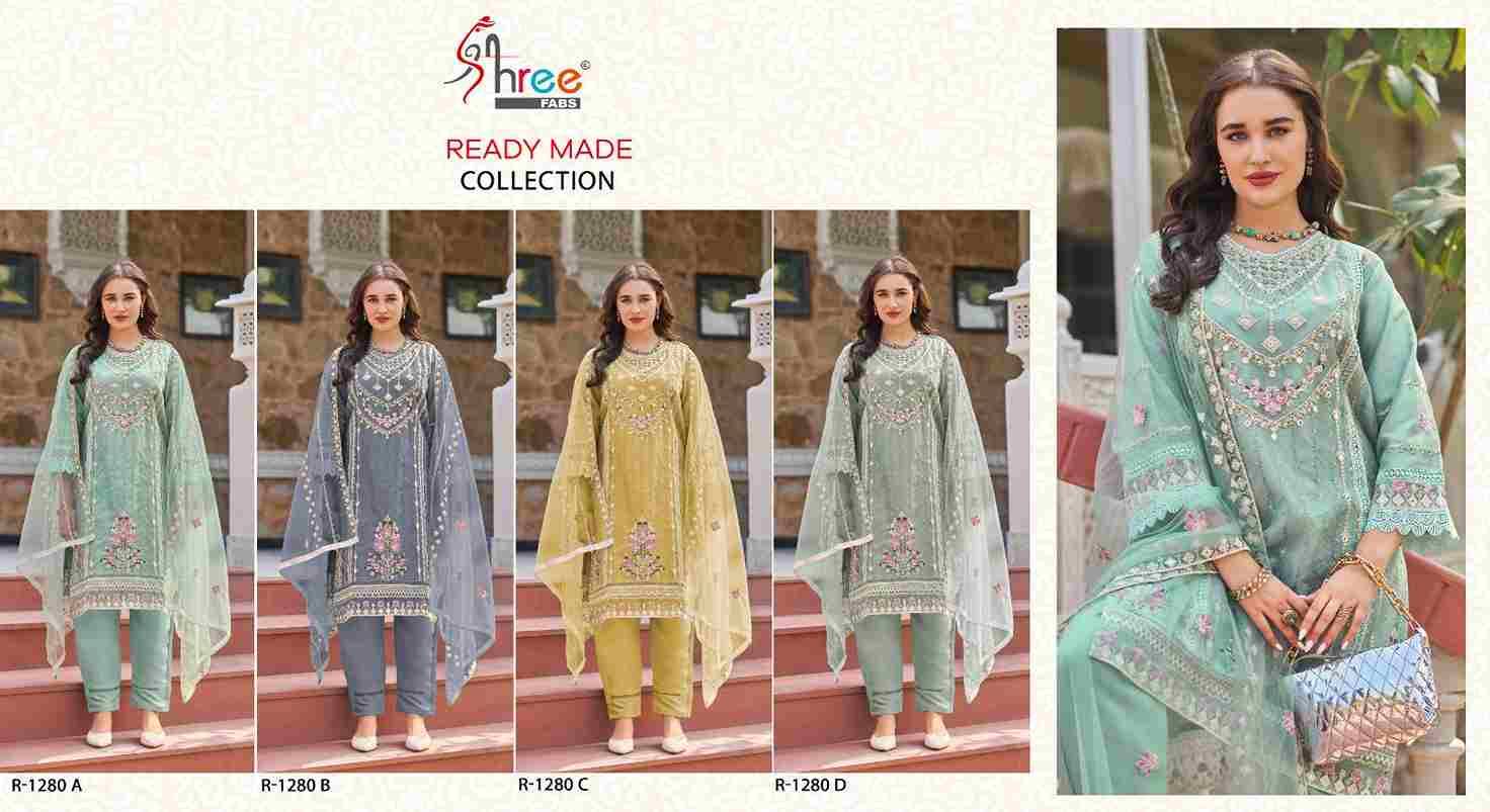 Shree Fabs Hit Design R-1280 Colours By Shree Fabs R-1280-A To R-1280-D Series Beautiful Pakistani Suits Stylish Fancy Colorful Party Wear & Occasional Wear Organza Embroidered Dresses At Wholesale Price