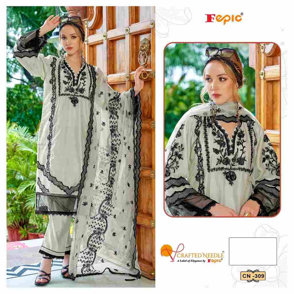 Fepic 309 Colours By Fepic 309-A To 309-C Series Beautiful Pakistani Suits Colorful Stylish Fancy Casual Wear & Ethnic Wear Pure Organza Embroidered Dresses At Wholesale Price