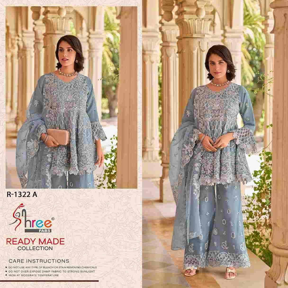 Shree Fabs Hit Design R-1322 Colours By Shree Fabs R-1322-A To R-1322-D Series Beautiful Pakistani Suits Stylish Fancy Colorful Party Wear & Occasional Wear Pure Organza Embroidered Dresses At Wholesale Price