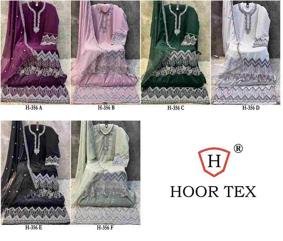 Hoor Tex Hit Design H-356 Colours By Hoor Tex H-356-A To H-356-F Series Designer Festive Pakistani Suits Collection Beautiful Stylish Fancy Colorful Party Wear & Occasional Wear Heavy Georgette With Embroidered Dresses At Wholesale Price