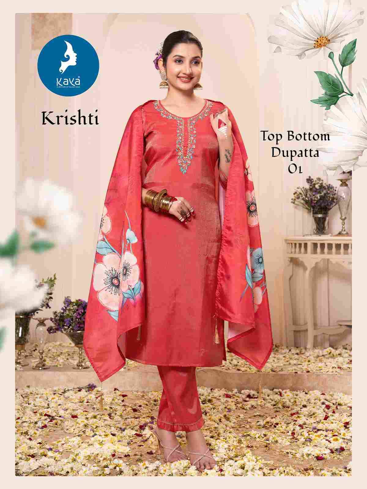 Krishti By Kaya 01 To 06 Series Beautiful Festive Suits Colorful Stylish Fancy Casual Wear & Ethnic Wear Roman Shimmer Dresses At Wholesale Price