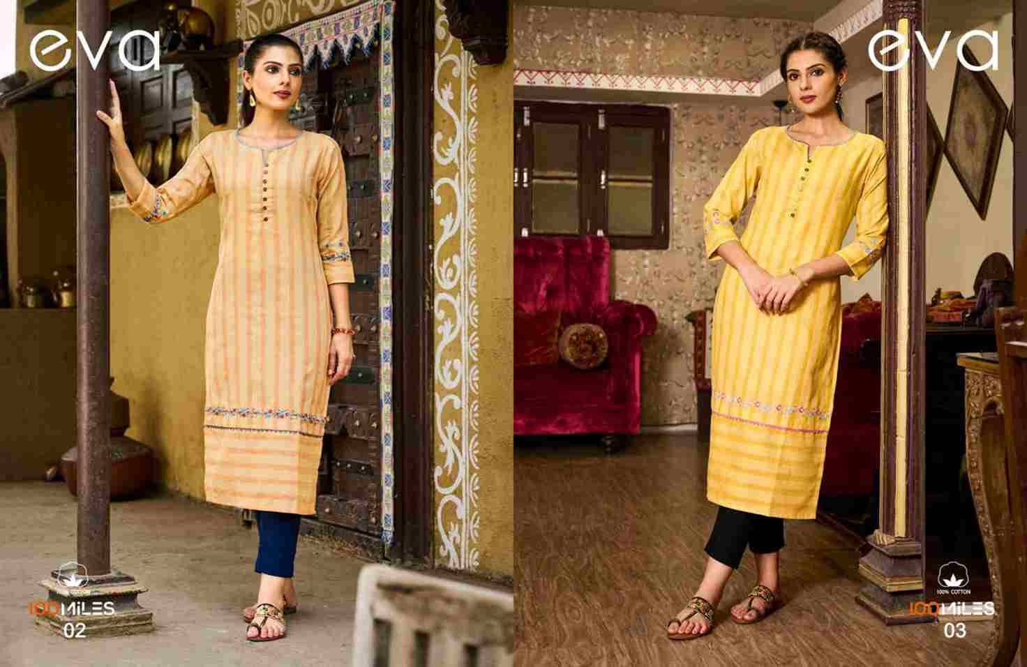 Eva By 100 Miles 01 To 04 Series Designer Stylish Fancy Colorful Beautiful Party Wear & Ethnic Wear Collection Cotton Kurtis At Wholesale Price