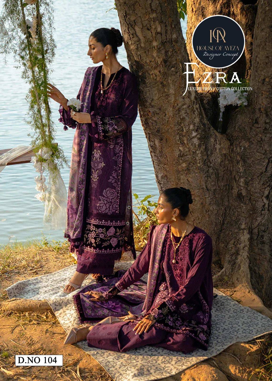 Ezra Vol-1 By House Of Ayeza 101 To 106 Series Beautiful Pakistani Suits Colorful Stylish Fancy Casual Wear & Ethnic Wear Pure Cotton Print Dresses At Wholesale Price