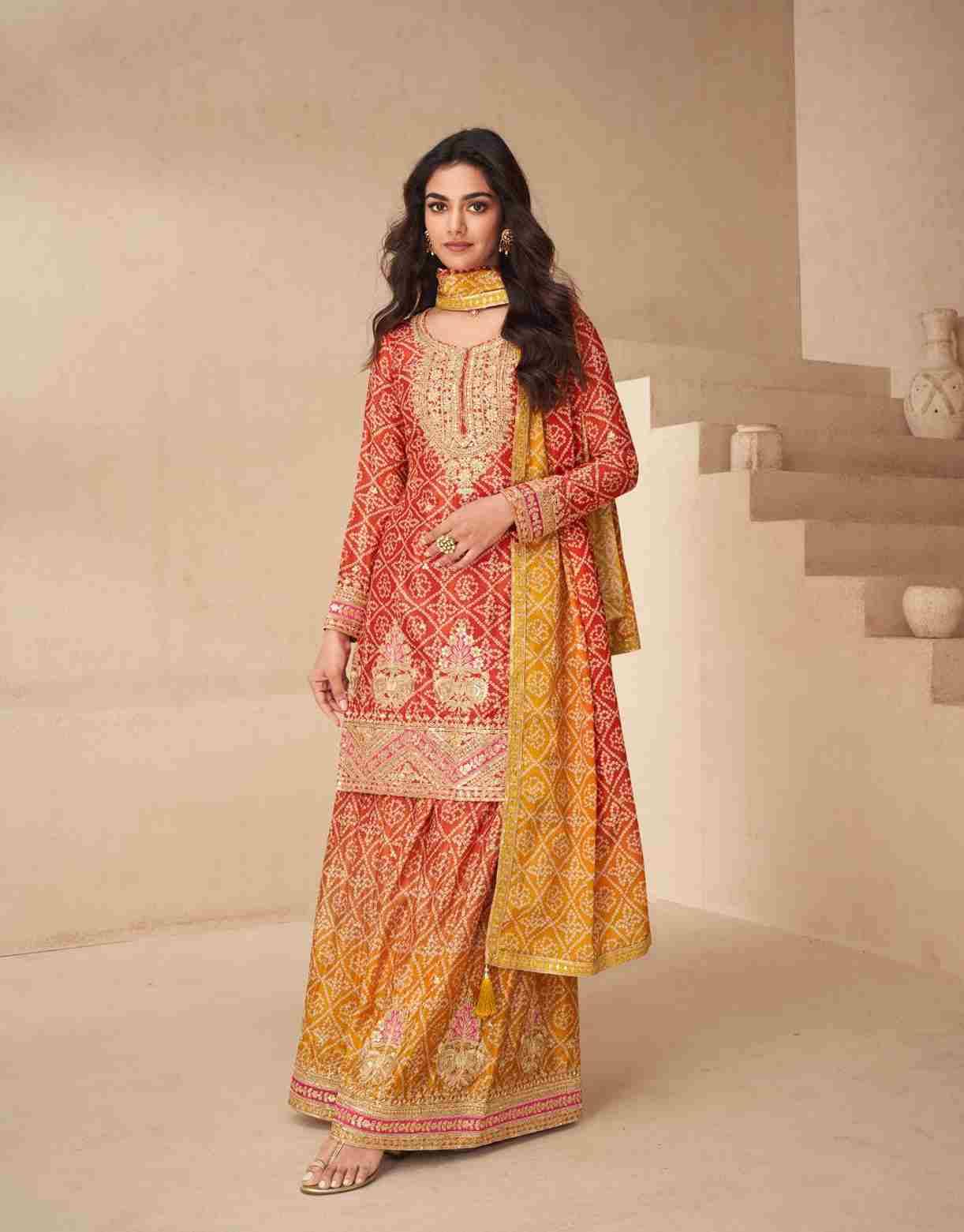 Netra By Aashirwad Creation 10169 To 10172 Series Beautiful Sharara Suits Colorful Stylish Fancy Casual Wear & Ethnic Wear Chinnon Silk Print Dresses At Wholesale Price