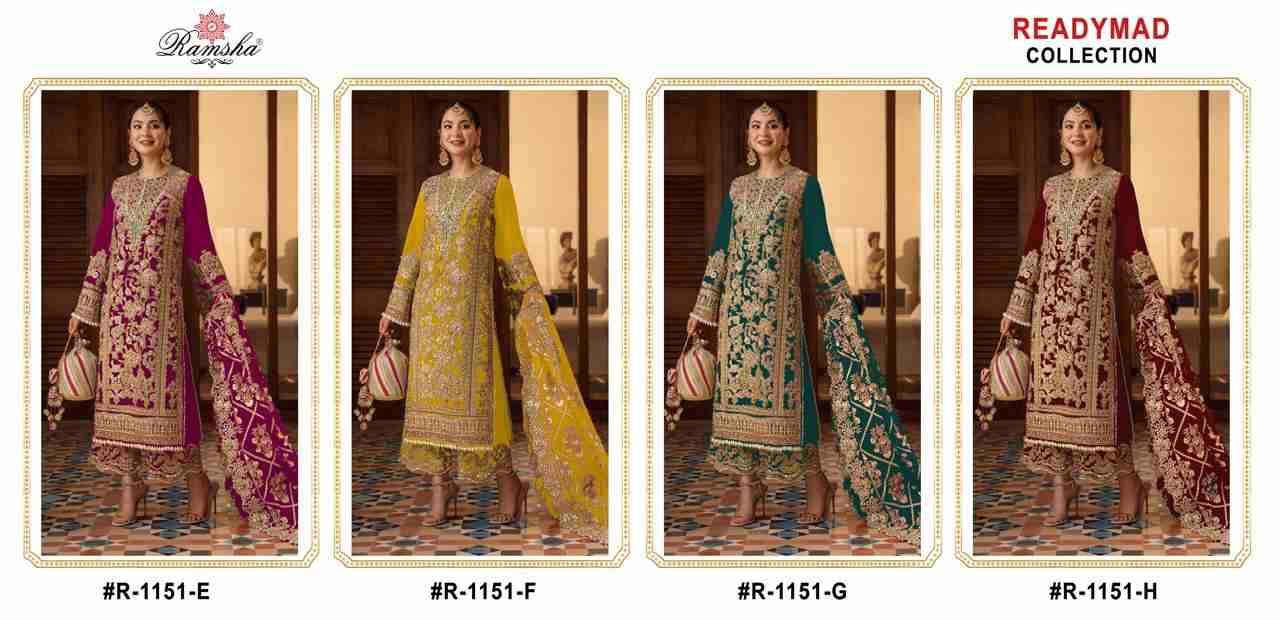 Ramsha 1151 Colours Vol-2 By Ramsha 1151-E To 1151-H Series Beautiful Pakistani Suits Colorful Stylish Fancy Casual Wear & Ethnic Wear Georgette Dresses At Wholesale Price