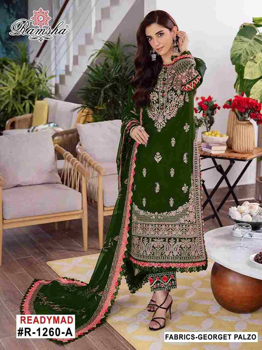 Ramsha 1260 Colours By Ramsha 1260-A To 1260-D Series Beautiful Pakistani Suits Colorful Stylish Fancy Casual Wear & Ethnic Wear Georgette Dresses At Wholesale Price