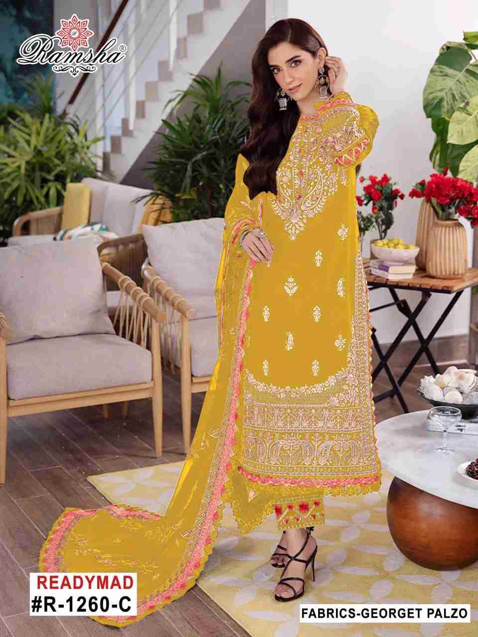 Ramsha 1260 Colours By Ramsha 1260-A To 1260-D Series Beautiful Pakistani Suits Colorful Stylish Fancy Casual Wear & Ethnic Wear Georgette Dresses At Wholesale Price