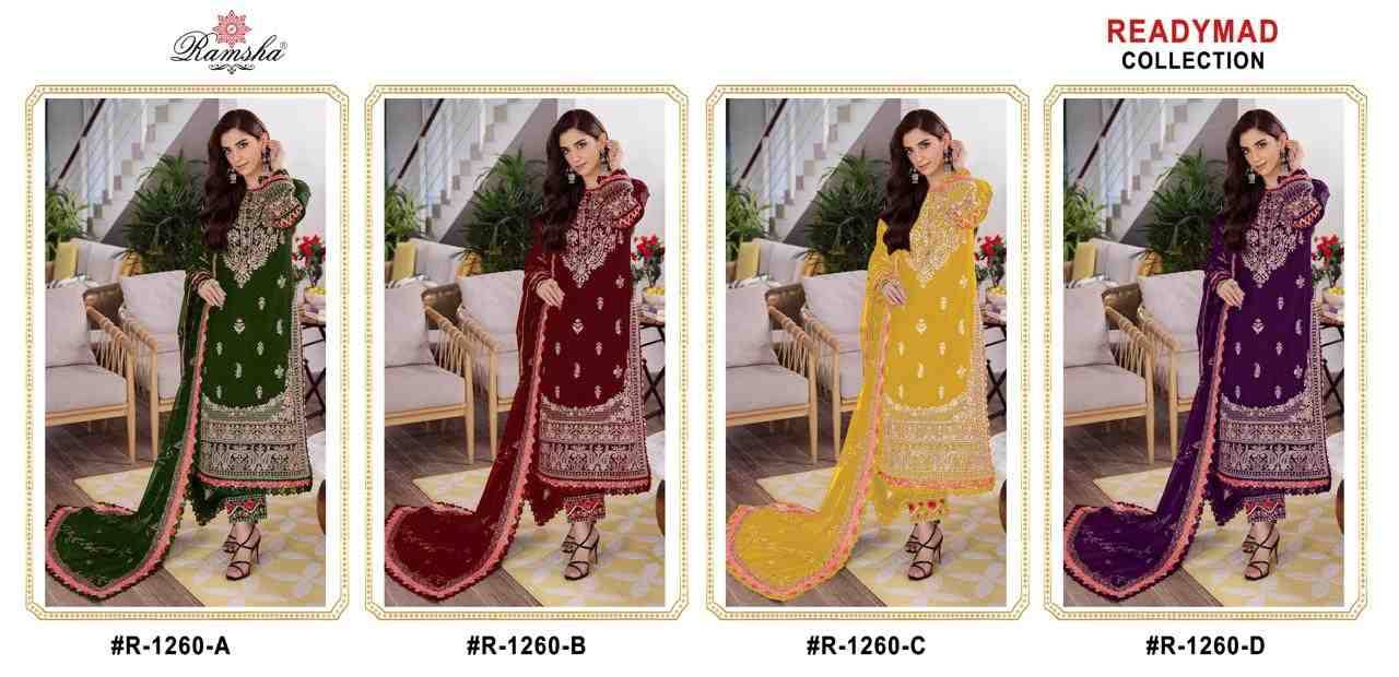 Ramsha 1260 Colours By Ramsha 1260-A To 1260-D Series Beautiful Pakistani Suits Colorful Stylish Fancy Casual Wear & Ethnic Wear Georgette Dresses At Wholesale Price