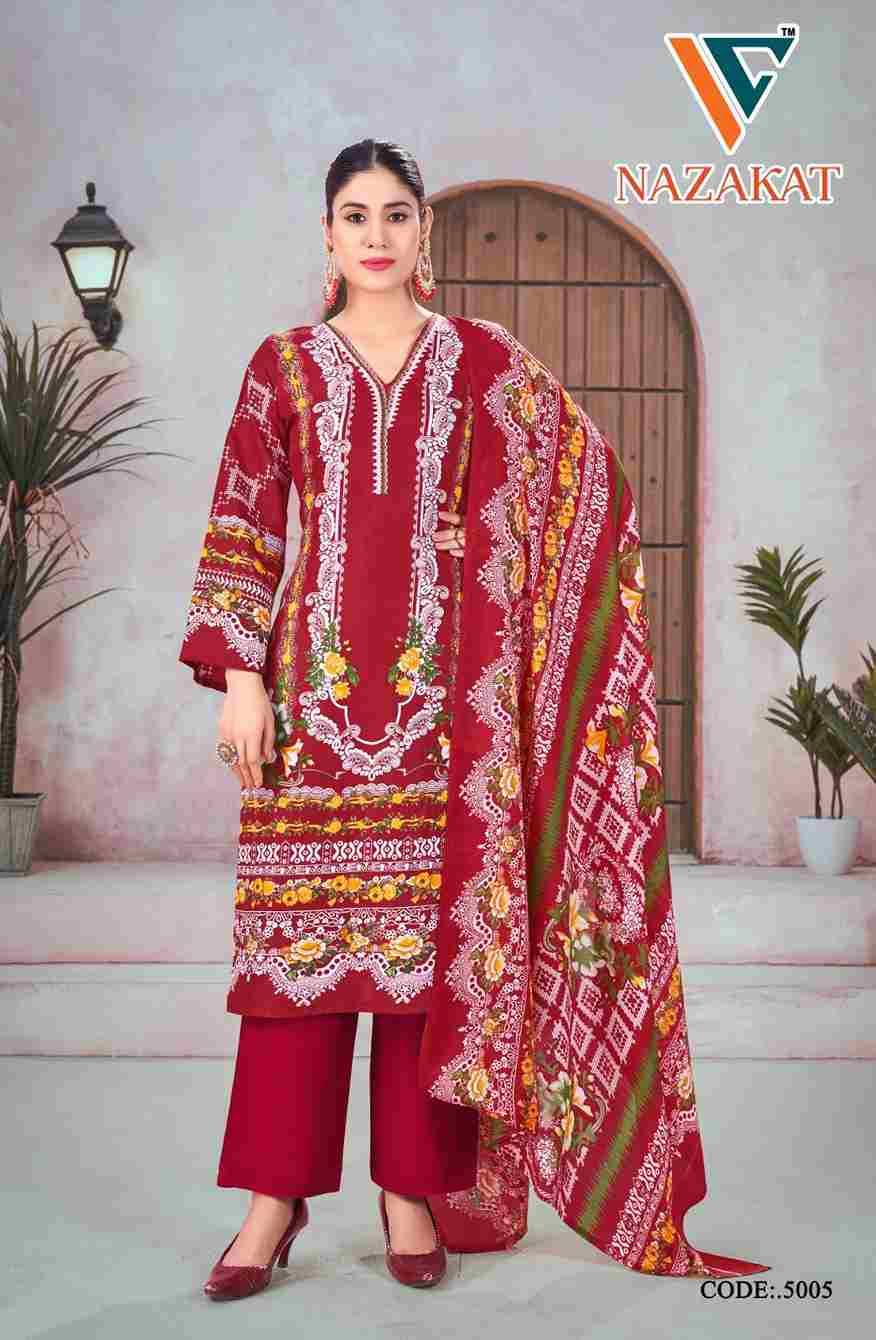 Nazakat Vol-5 By Vandana Creation 5001 To 5008 Series Beautiful Festive Suits Stylish Fancy Colorful Casual Wear & Ethnic Wear Soft Cotton Print Dresses At Wholesale Price