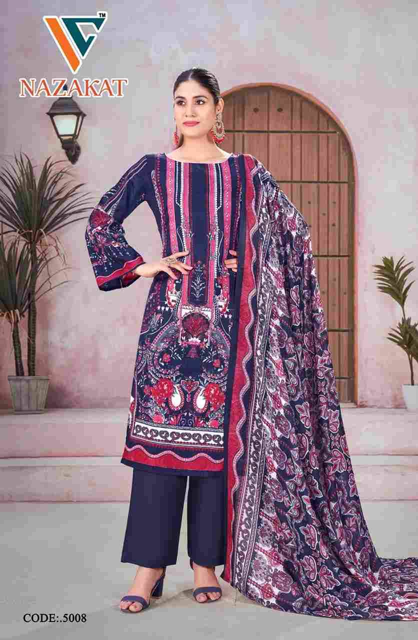 Nazakat Vol-5 By Vandana Creation 5001 To 5008 Series Beautiful Festive Suits Stylish Fancy Colorful Casual Wear & Ethnic Wear Soft Cotton Print Dresses At Wholesale Price