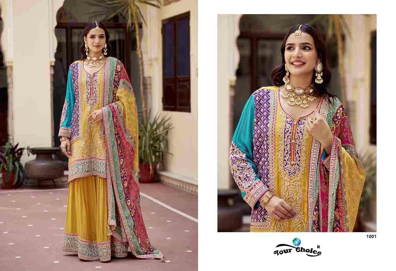 Venice By Your Choice 1001 To 1002 Series Designer Sharara Suits Beautiful Fancy Colorful Stylish Party Wear & Occasional Wear Heavy Chinnon Dresses At Wholesale Price