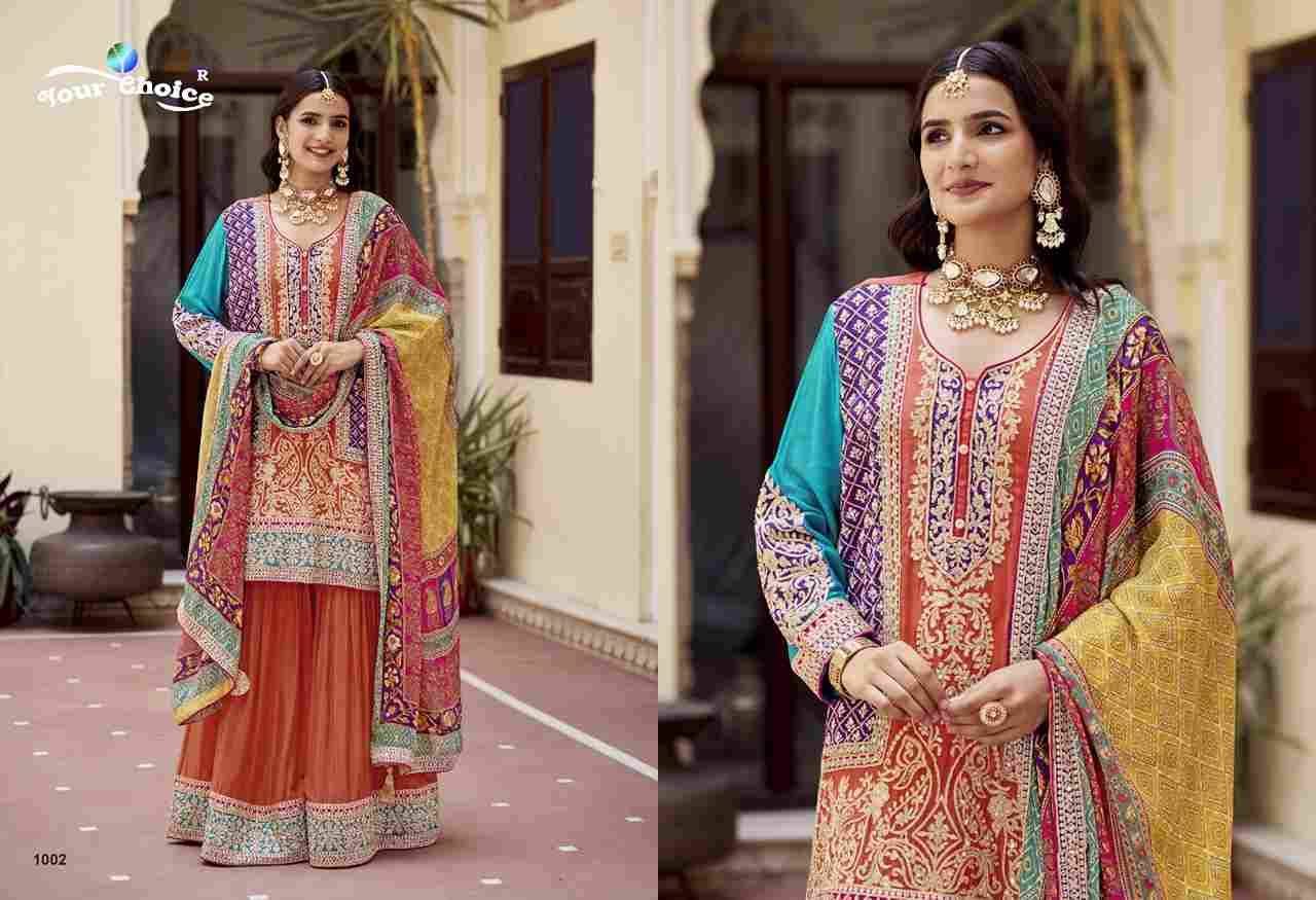 Venice By Your Choice 1001 To 1002 Series Designer Sharara Suits Beautiful Fancy Colorful Stylish Party Wear & Occasional Wear Heavy Chinnon Dresses At Wholesale Price