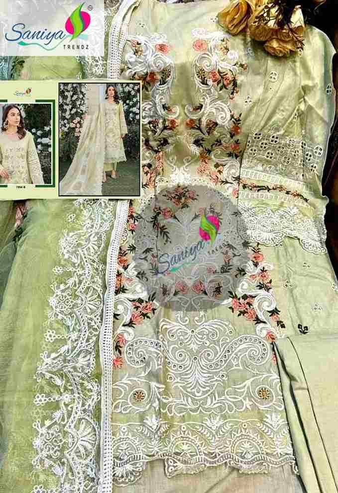 Saniya Trendz Hit Design 7094 Colours By Saniya Trendz 7093-A To 7093-D Series Beautiful Pakistani Suits Colorful Stylish Fancy Casual Wear & Ethnic Wear Cotton Embroidered Dresses At Wholesale Price