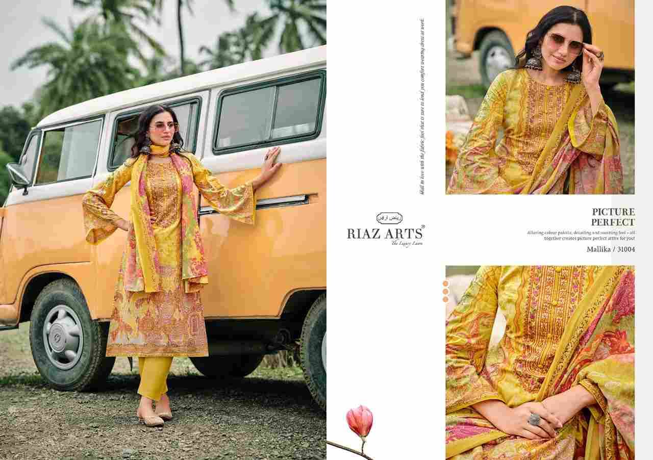 Mallika By Riaz Arts 31001 To 31008 Series Beautiful Festive Suits Stylish Fancy Colorful Casual Wear & Ethnic Wear Pure Lawn Print Dresses At Wholesale Price