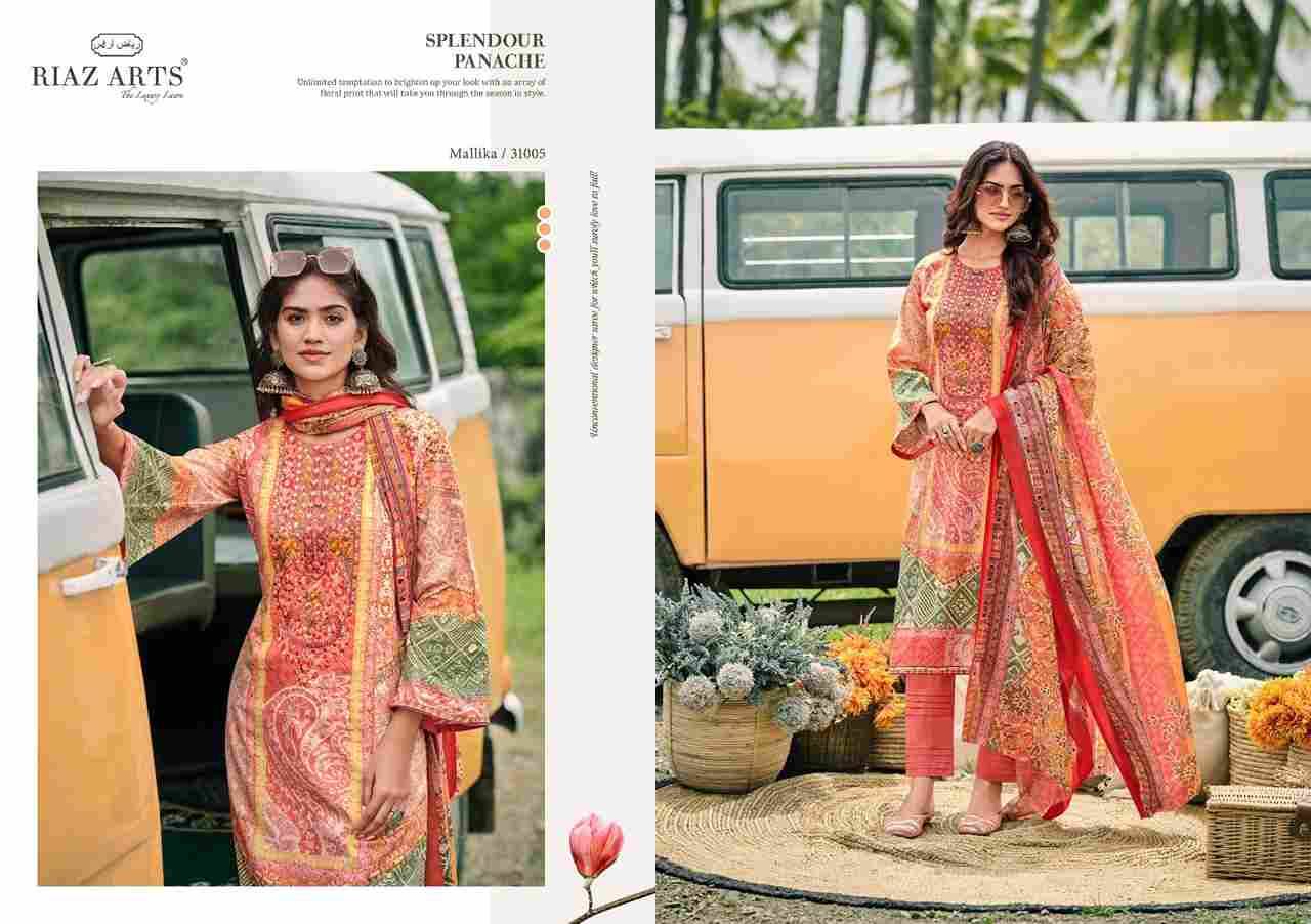 Mallika By Riaz Arts 31001 To 31008 Series Beautiful Festive Suits Stylish Fancy Colorful Casual Wear & Ethnic Wear Pure Lawn Print Dresses At Wholesale Price