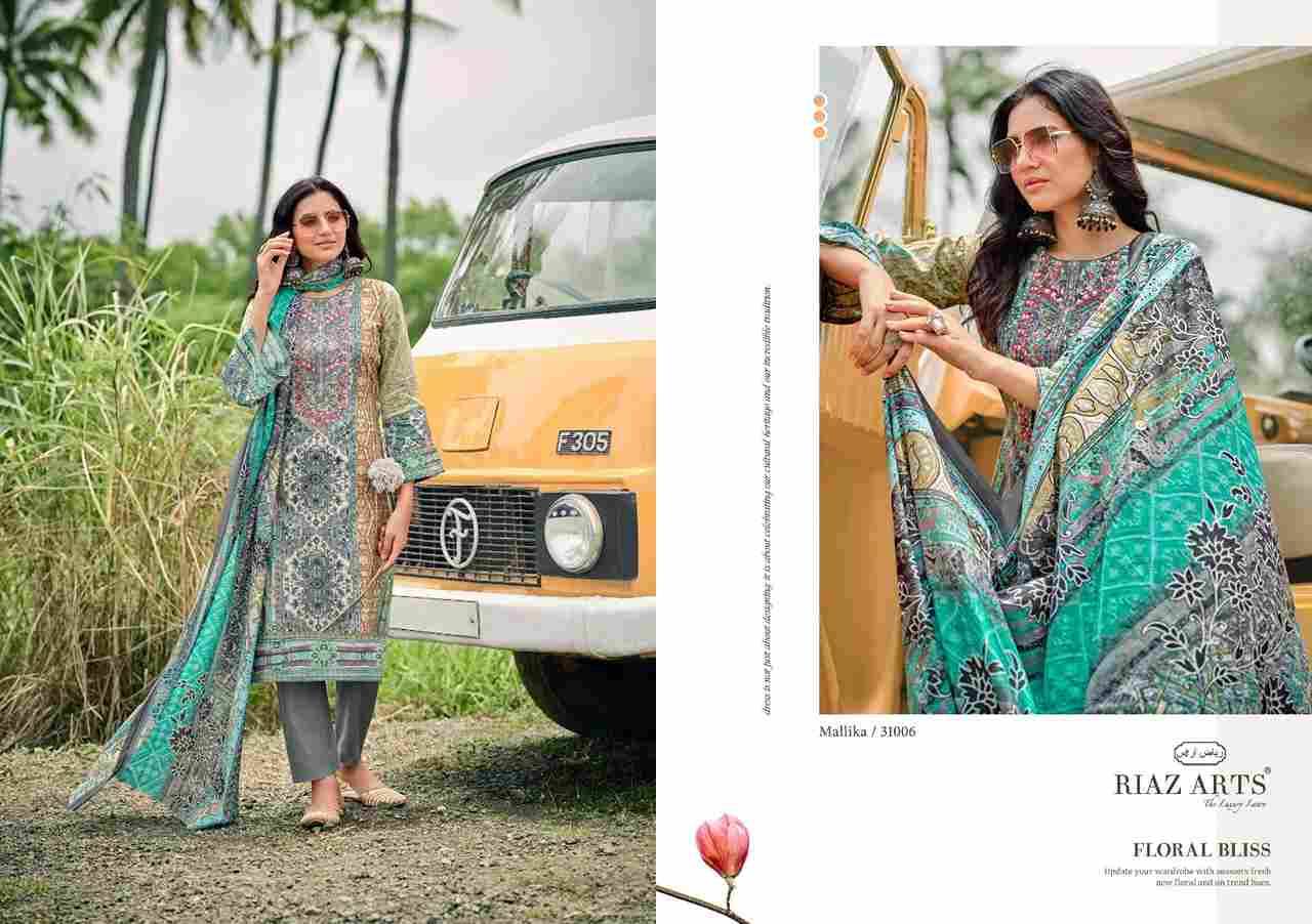 Mallika By Riaz Arts 31001 To 31008 Series Beautiful Festive Suits Stylish Fancy Colorful Casual Wear & Ethnic Wear Pure Lawn Print Dresses At Wholesale Price