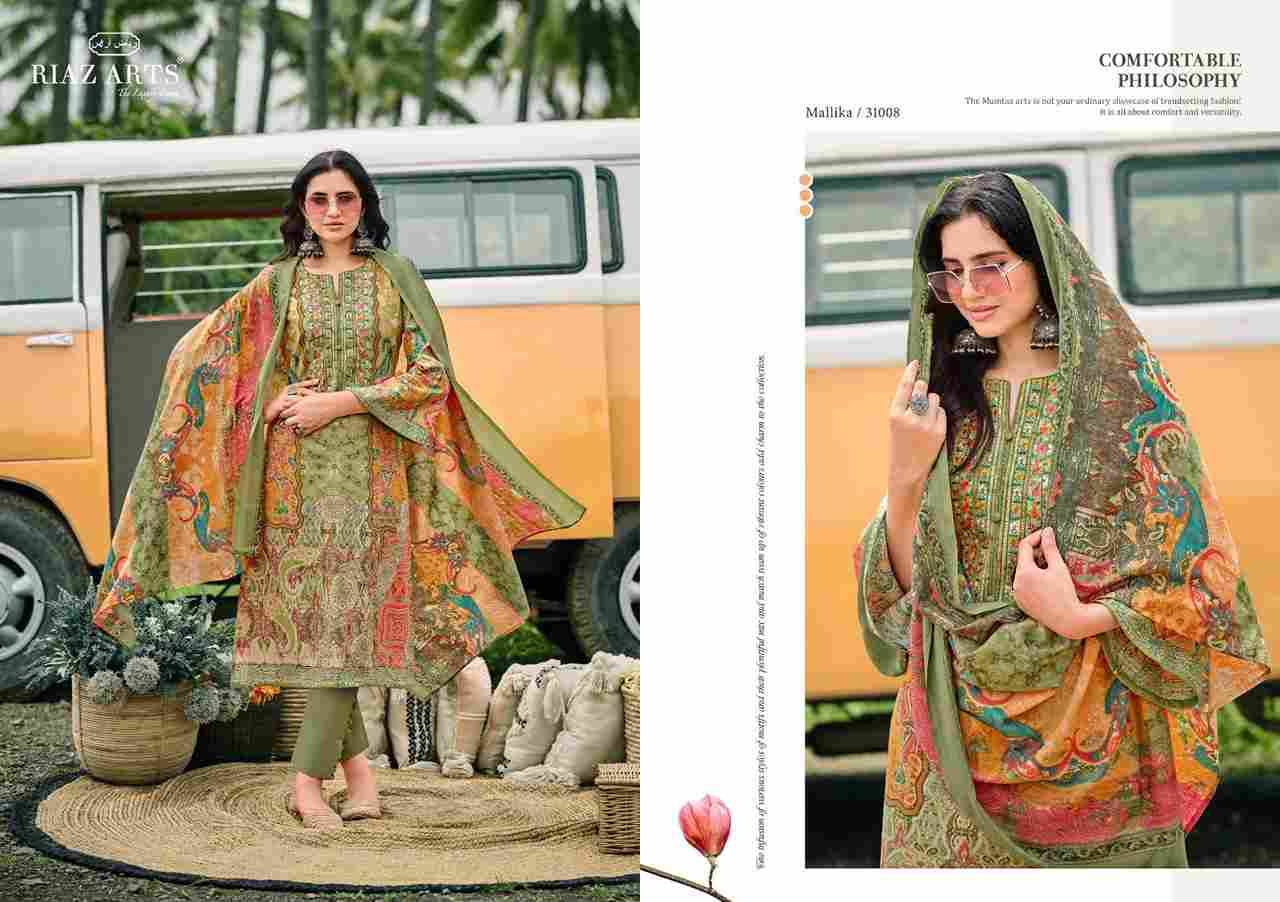 Mallika By Riaz Arts 31001 To 31008 Series Beautiful Festive Suits Stylish Fancy Colorful Casual Wear & Ethnic Wear Pure Lawn Print Dresses At Wholesale Price