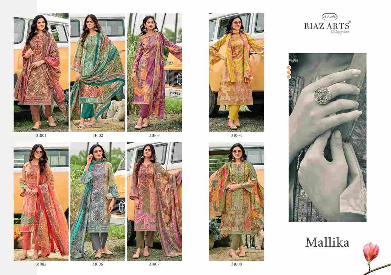 Mallika By Riaz Arts 31001 To 31008 Series Beautiful Festive Suits Stylish Fancy Colorful Casual Wear & Ethnic Wear Pure Lawn Print Dresses At Wholesale Price