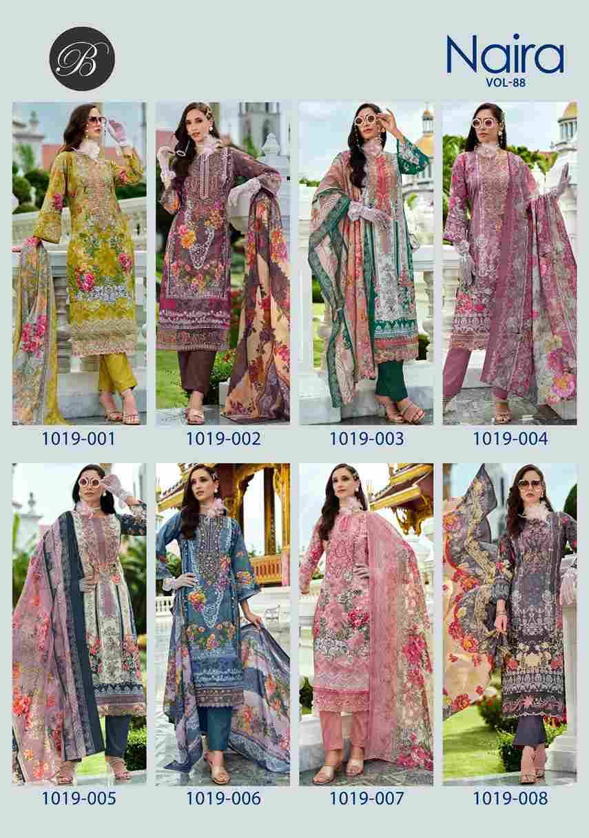 Naira Vol-88 By Belliza 1019-001 To 1019-008 Series Beautiful Festive Suits Stylish Fancy Colorful Casual Wear & Ethnic Wear Pure Cotton Print Dresses At Wholesale Price