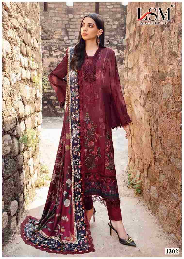 Parian Dream Vol-12 By Lsm Galleria 1201 To 1206 Series Beautiful Festive Suits Colorful Stylish Fancy Casual Wear & Ethnic Wear Pure Lawn Print With Work Dresses At Wholesale Price